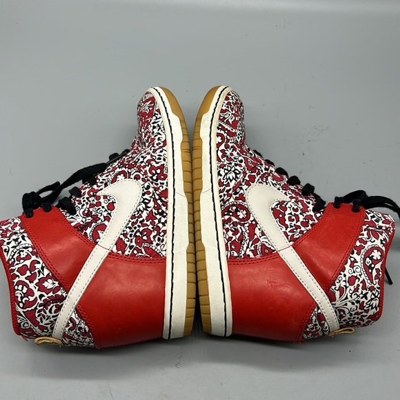 Nike Dunk Sky High Liberty of London Women's Size 6 Red Shoes 529040-600 - Picture 6 of 9